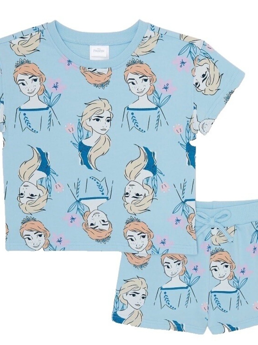 Frozen Light Blue Girls' Short/ Shirt Set - Character Print